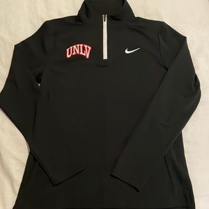 NWOT Nike women’s DriFit UNLV Black/Red/White LS 1/4 zip pullover- Sz M